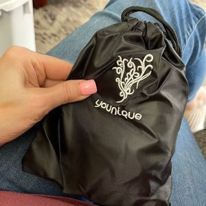 Younique black drawstring makeup bag